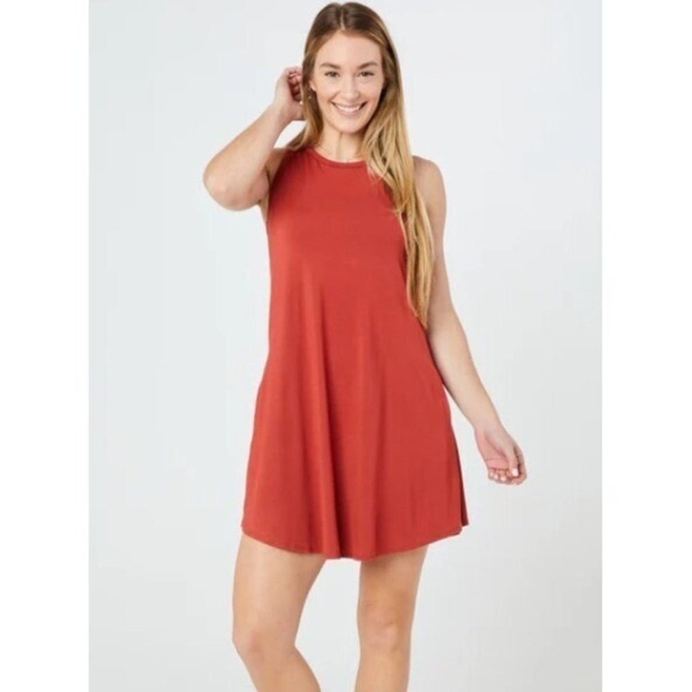 SheBird‎ Sleeveless dark red Midi Dress